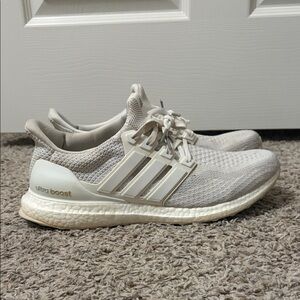 Adidas Ultra Boost Beige and White Sneakers